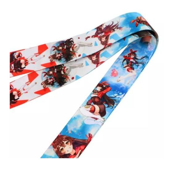 Popular Video Game Genshin Impact Amber Neck Lanyard Red & Blue One Size Unisex - Picture 4 of 4